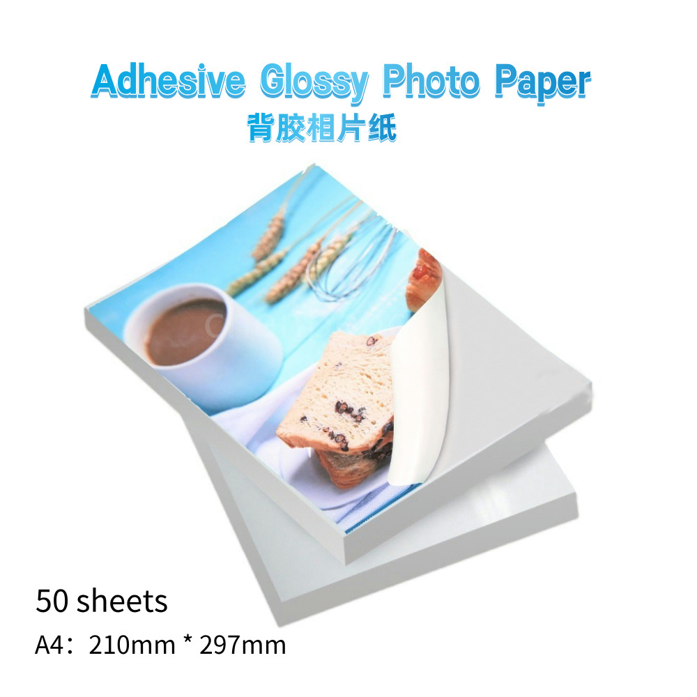 Ink Blotter Paper - Yapışkanlı Parlak Fotoğraf Kağıdı A4 50